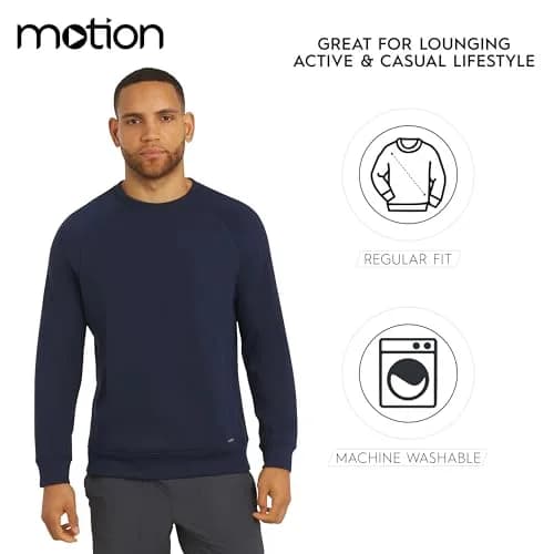 Motion Men's Regular Fit Heavyweight Bonded Fleece Sweatshirt, Navy, X-Large | Versatile Warmth & Durability thumbnail 6