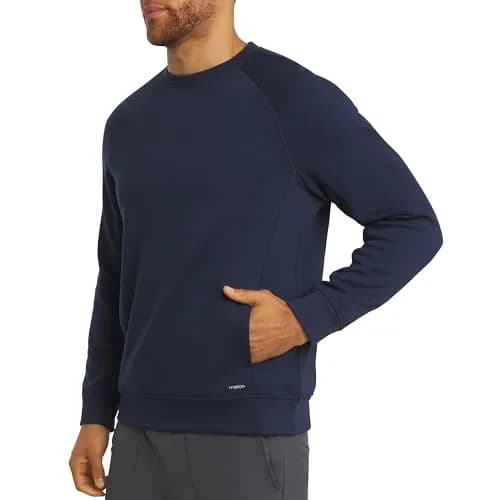 Motion Men's Regular Fit Heavyweight Bonded Fleece Sweatshirt, Navy, Medium | Durable Warmth & Versatility thumbnail 1