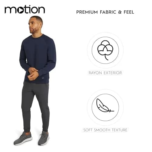 Motion Men's Regular Fit Heavyweight Bonded Fleece Sweatshirt, Navy, Medium | Durable Warmth & Versatility thumbnail 4