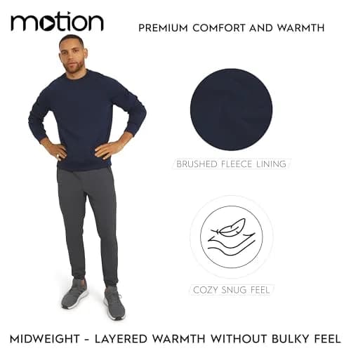 Motion Men's Regular Fit Heavyweight Bonded Fleece Sweatshirt, Navy, Medium | Durable Warmth & Versatility thumbnail 2