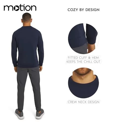 Motion Men's Regular Fit Heavyweight Bonded Fleece Sweatshirt, Navy, Medium | Durable Warmth & Versatility thumbnail 3