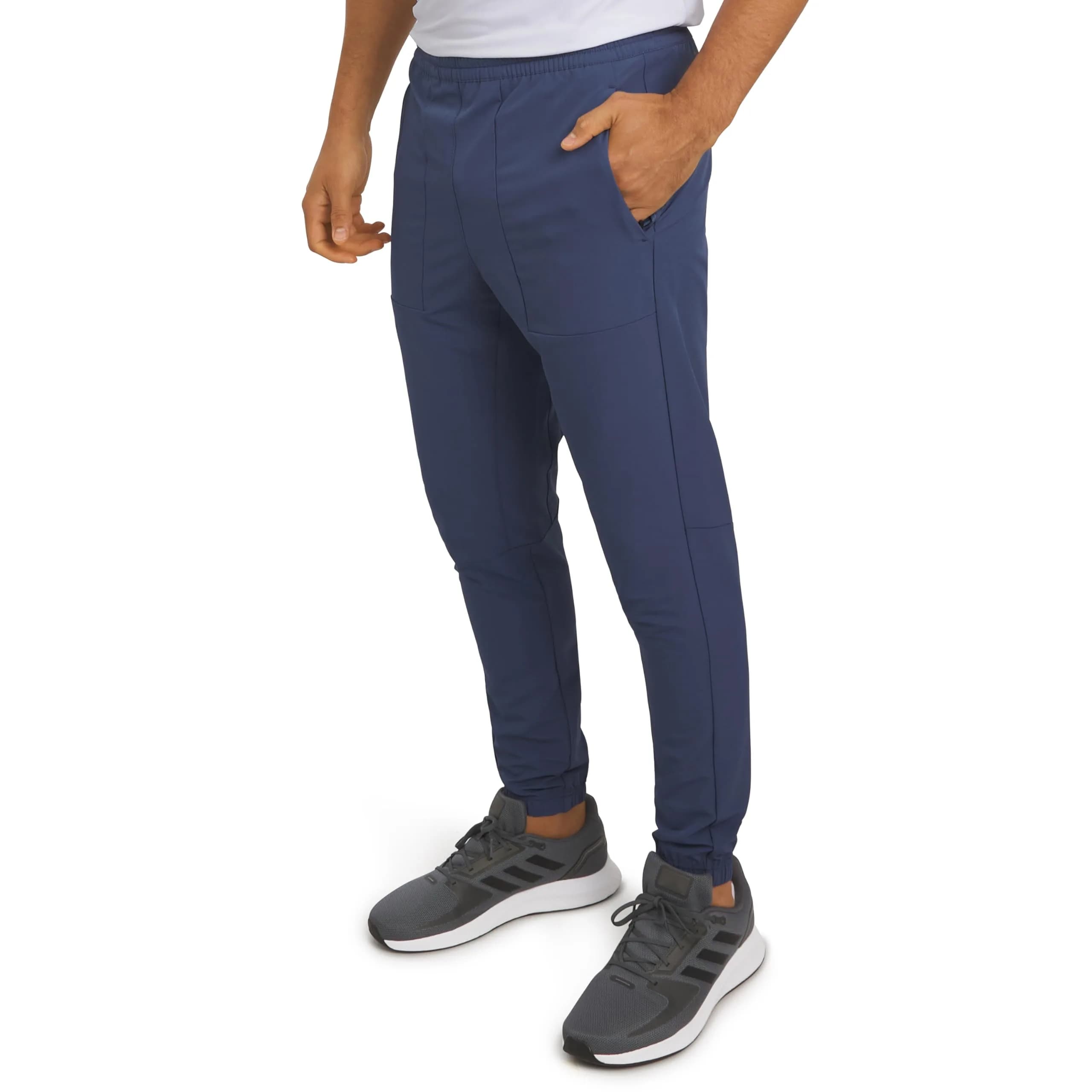 Motion Men's Regular Fit Active Performance Midweight Woven Jogger Pants, Vintage Indigo, Small | Versatile, Breathable & Durable — Vintage Indigo