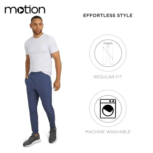 Motion Men's Regular Fit Active Performance Midweight Woven Jogger Pants, Vintage Indigo, Small | Versatile, Breathable & Durable thumbnail 5