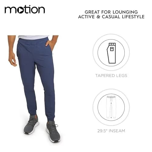 Motion Men's Regular Fit Active Performance Midweight Woven Jogger Pants, Vintage Indigo, Small | Versatile, Breathable & Durable thumbnail 6