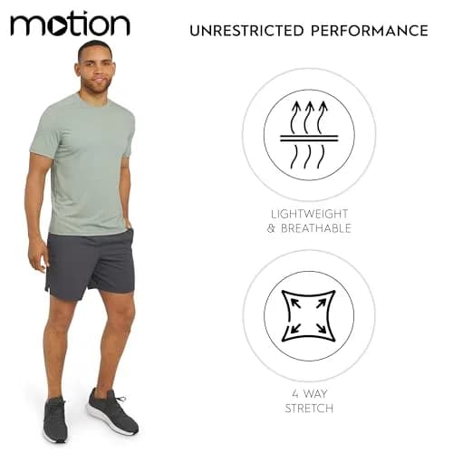 Motion Men's Slim Fit Tee Active Performance Super Soft Stretchable T-Shirt, Dusty Palm, Large thumbnail 4