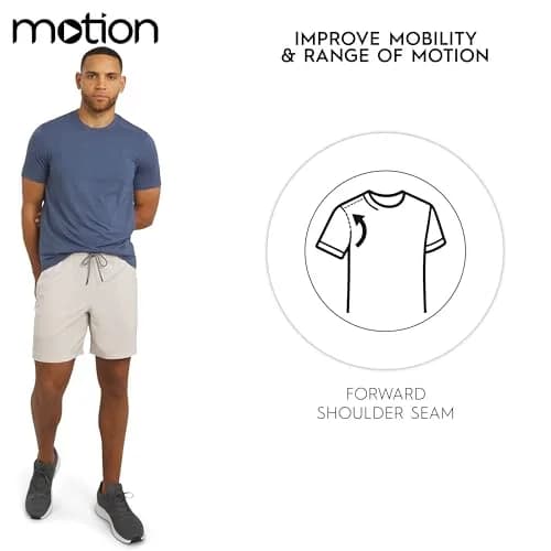 Motion Men's Slim Fit Tee Active Performance Super Soft Stretchable T-Shirt, Vintage Indigo, Large | Lightweight, Breathable & Flex Support thumbnail 4