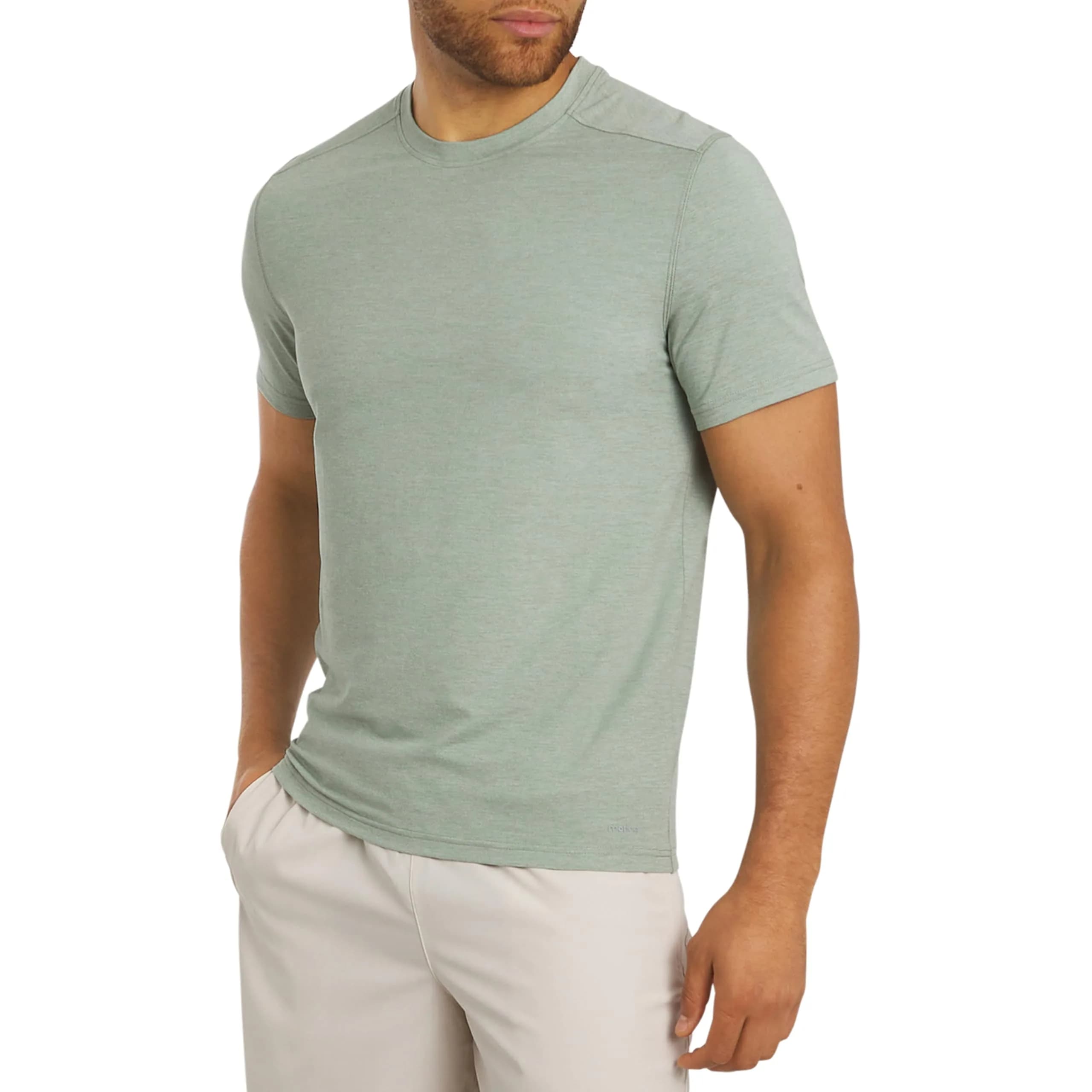 Motion Men's Slim Fit Tee Active Performance and Everyday Super Soft Stretchable T-Shirt, Dusty Palm, Medium