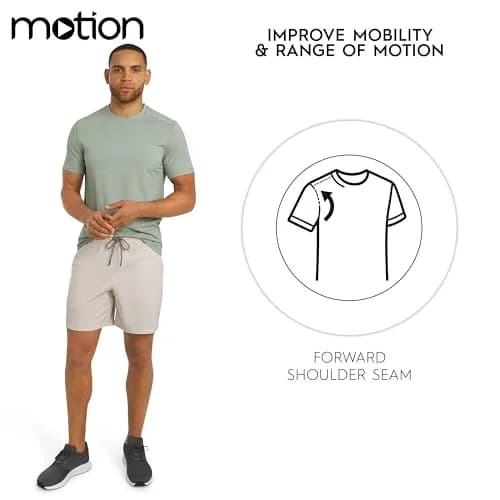 Motion Men's Slim Fit Tee Active Performance and Everyday Super Soft Stretchable T-Shirt, Dusty Palm, Medium thumbnail 4