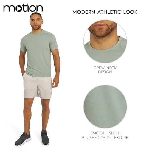 Motion Men's Slim Fit Tee Active Performance and Everyday Super Soft Stretchable T-Shirt, Dusty Palm, Medium thumbnail 5