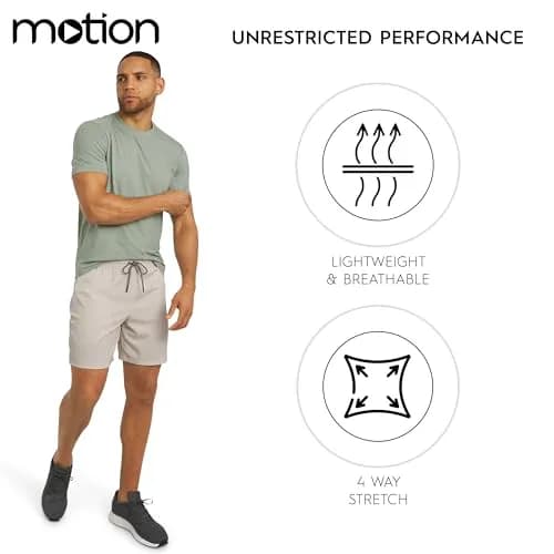 Motion Men's Slim Fit Tee Active Performance and Everyday Super Soft Stretchable T-Shirt, Dusty Palm, Medium thumbnail 3