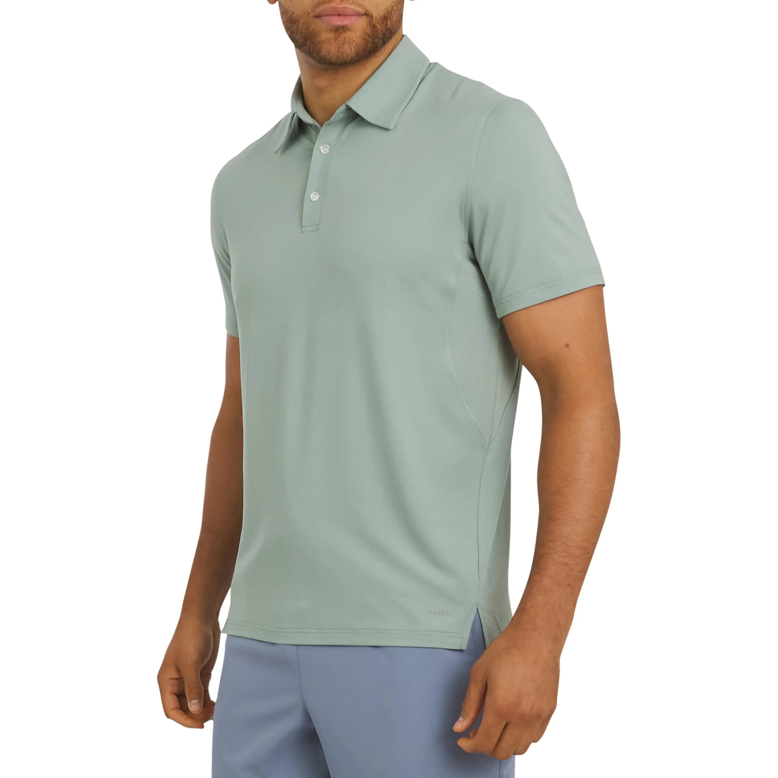 Motion Men's Slim Fit Active Performance Polo Shirt Dusty Palm Large | Moisture-Wicking & Stretchable