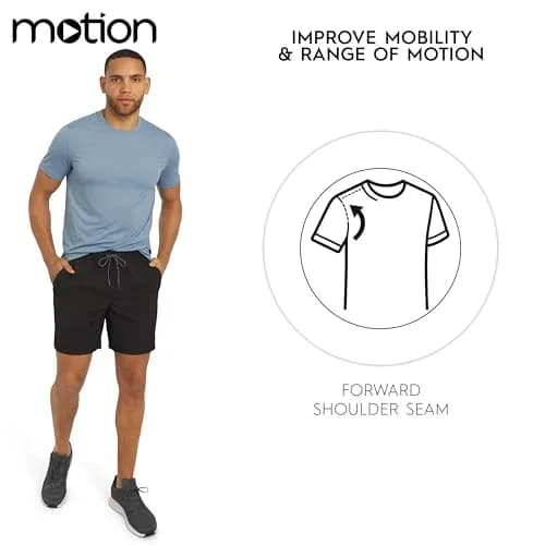 Motion Men's Slim Fit Tee Active Performance Super Soft Stretchable T-Shirt, Belgian Blue thumbnail 4
