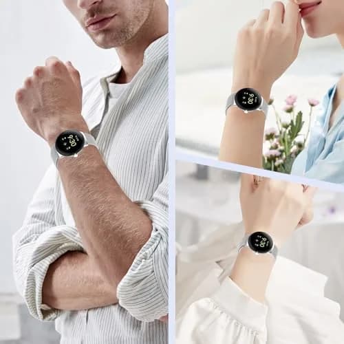 KONXISA Silver Stainless Steel Mesh Watch Band for Google Pixel Watch 5/4/3/2/1 41mm | Magnetic Closure thumbnail 6