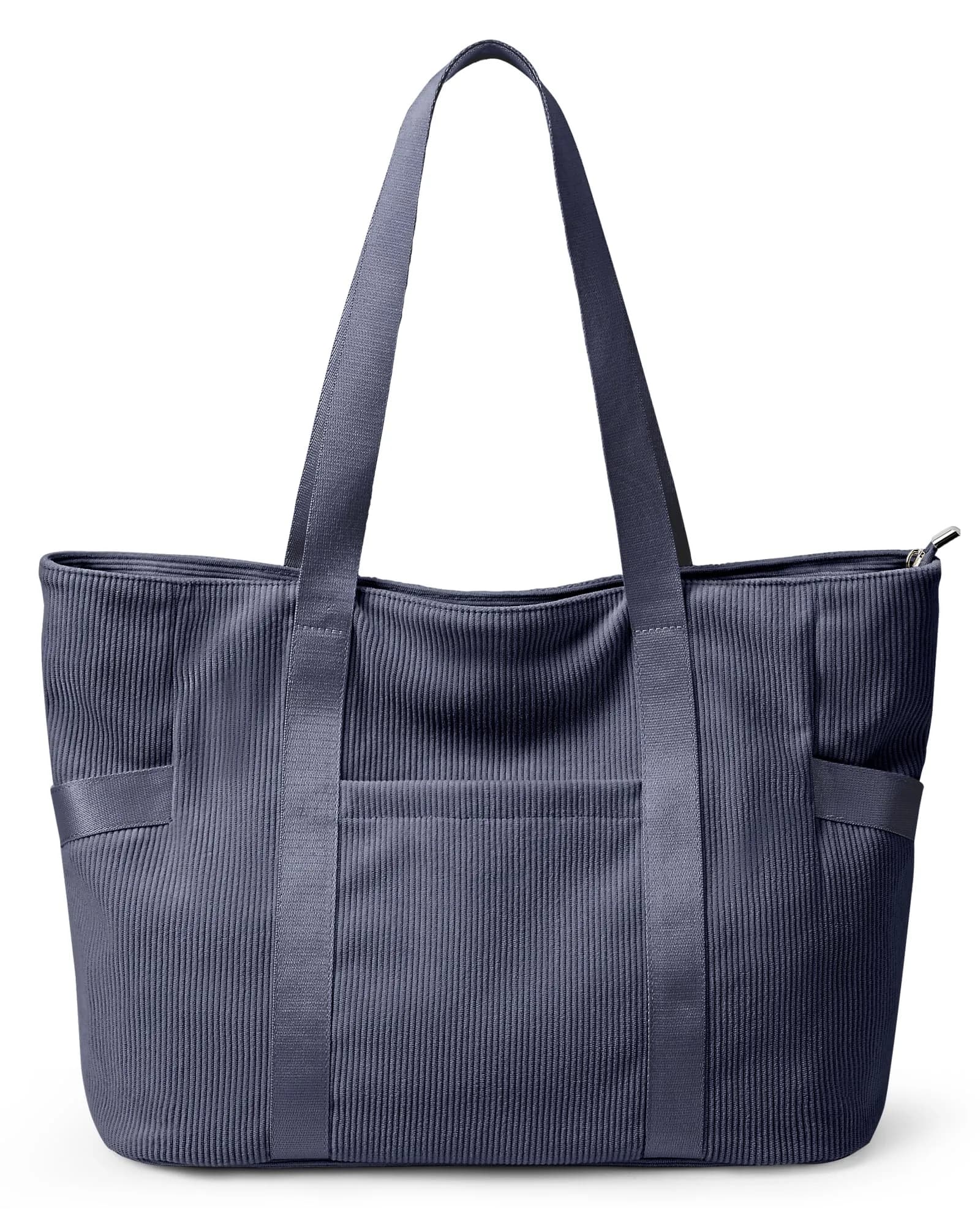 DIXEIGHT Tote Bag for Women, Large Corduroy Capacity | Water-Resistant & Versatile (70-120 chars) — L-gray-blue-fits 17" Laptop