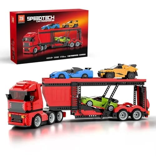 TG BLOCKS Micro Brick Car Transporter with 3 Sports Cars Building Set | 1736 PCS | Educational STEM Toy for Kids 3-12 thumbnail 1