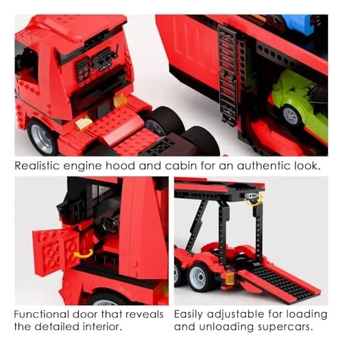 TG BLOCKS Micro Brick Car Transporter with 3 Sports Cars Building Set | 1736 PCS | Educational STEM Toy for Kids 3-12 thumbnail 3