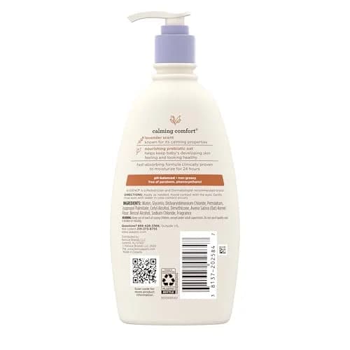 Aveeno Baby Calming Comfort Moisturizing Body Lotion with Lavender & Vanilla, 355ml (12 fl. oz) | Gentle, Non-Greasy, 24-Hour Hydration thumbnail 6