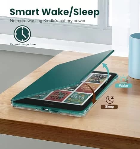 MoKo Magnetic Case for 7" Kindle Paperwhite 12th Gen & Colorsoft | Waterproof, Auto Wake/Sleep, Lightweight Jade Green thumbnail 7