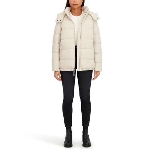 HFX Women's Stretch Removable Hood Puffer Jacket, Bone, X-Large | Cold-Weather Versatility with Recycled Insulation thumbnail 5
