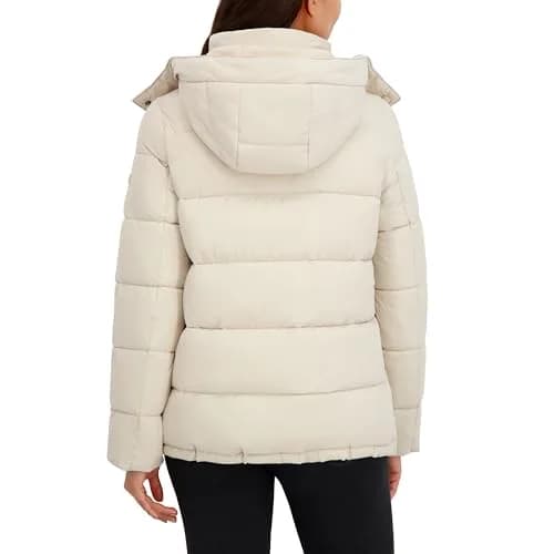 HFX Women's Stretch Removable Hood Puffer Jacket, Bone, X-Large | Cold-Weather Versatility with Recycled Insulation thumbnail 3
