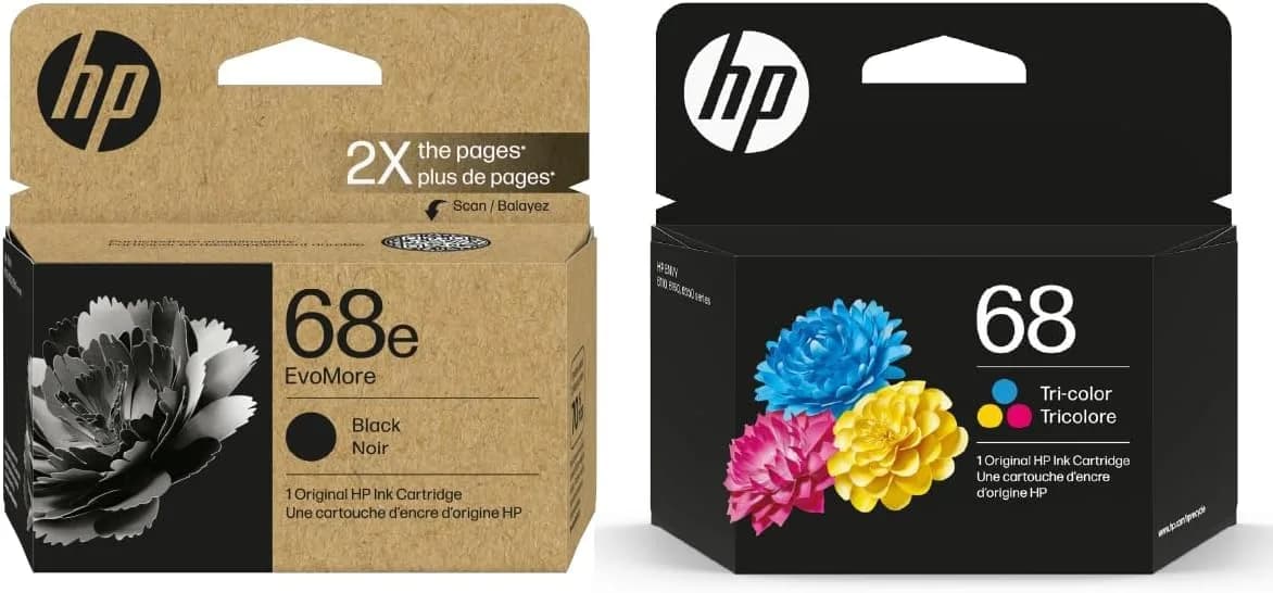 HP Original 68e EvoMore High Yield Black / 68 Tri-Color Ink Cartridges (2-Pack) | Up to 320 Black, 120 Color Pages - main product image
