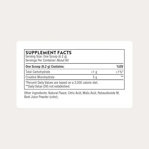 THORNE Creatine Micronized Creatine Monohydrate Powder Strawberry 5 g per Serving | NSF Certified for Sport thumbnail 2