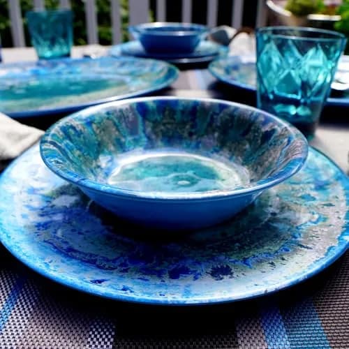 Certified International Radiance Teal Melamine 7.5" All Purpose Bowl | Deep Break-Resistant, Dishwasher Safe, Coastal Style (Pack of 12) thumbnail 4