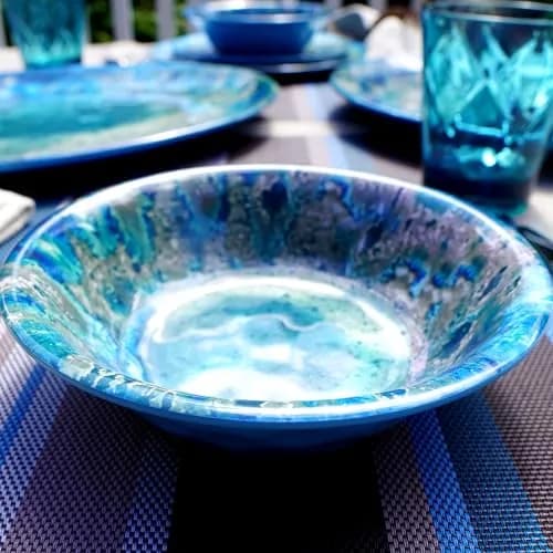 Certified International Radiance Teal Melamine 7.5" All Purpose Bowl | Deep Break-Resistant, Dishwasher Safe, Coastal Style (Pack of 12) thumbnail 5