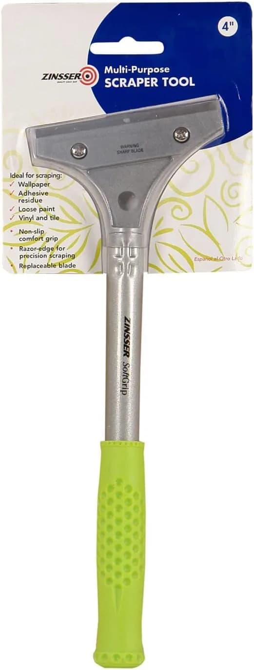 Zinsser 4-Inch Long-Handle Scraper Tool (Pack of 6) | Razor Edge for Precision Scraping — Pack of 6