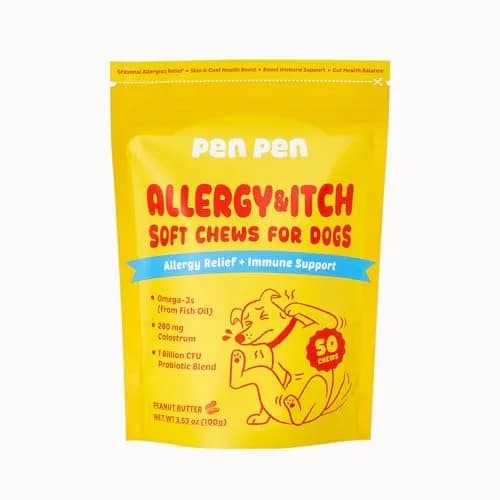PENPEN Dog Allergy Relief Chews, Peanut Butter Flavor, 50ct | Supports Skin & Immune Health for Dogs thumbnail 1