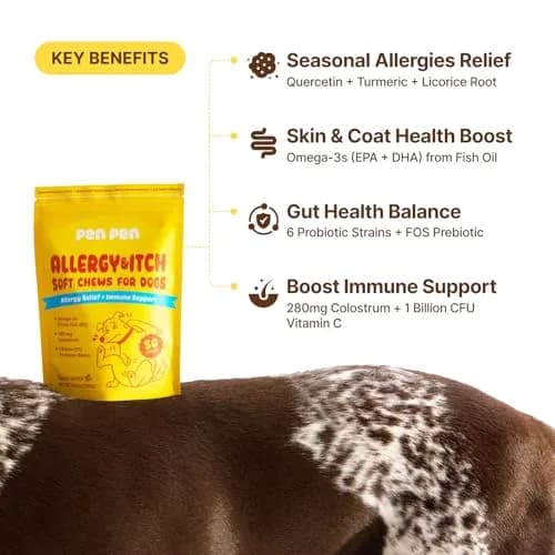 PENPEN Dog Allergy Relief Chews, Peanut Butter Flavor, 50ct | Supports Skin & Immune Health for Dogs thumbnail 4