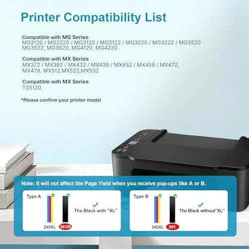 Eudul PG-240 XL & CL-241 XL Ink Cartridges for Canon | High Page Yield, Smart Chips, Compatible with PIXMA MG & MX Series thumbnail 2
