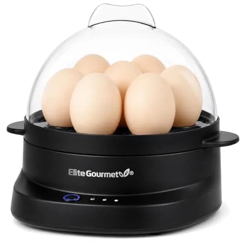 Elite Gourmet 7-Egg Electric Egg Cooker | Voice Alerts & Auto Shut-Off for Perfect Boiled Eggs thumbnail 1