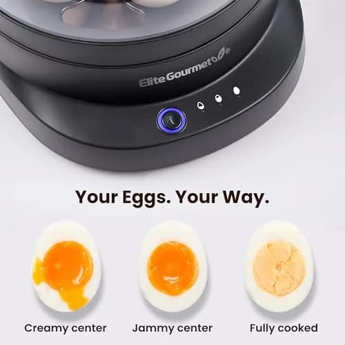 Elite Gourmet 7-Egg Electric Egg Cooker | Voice Alerts & Auto Shut-Off for Perfect Boiled Eggs thumbnail 4