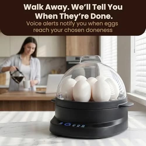 Elite Gourmet 7-Egg Electric Egg Cooker | Voice Alerts & Auto Shut-Off for Perfect Boiled Eggs thumbnail 2