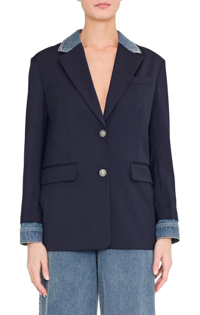 Kobi Halperin Silva Jacket Navy X-Small | Effortless Luxury & Flattering Fit — X-Small