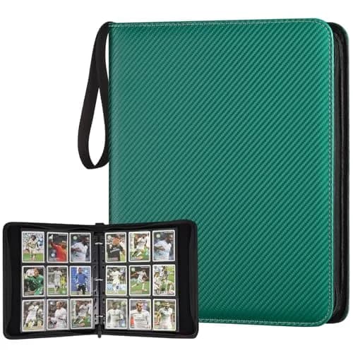GERMUN 3 Ring 9 Pocket Zipper Card Binder for 720 Cards | Archival-Safe PU Leather - main product image