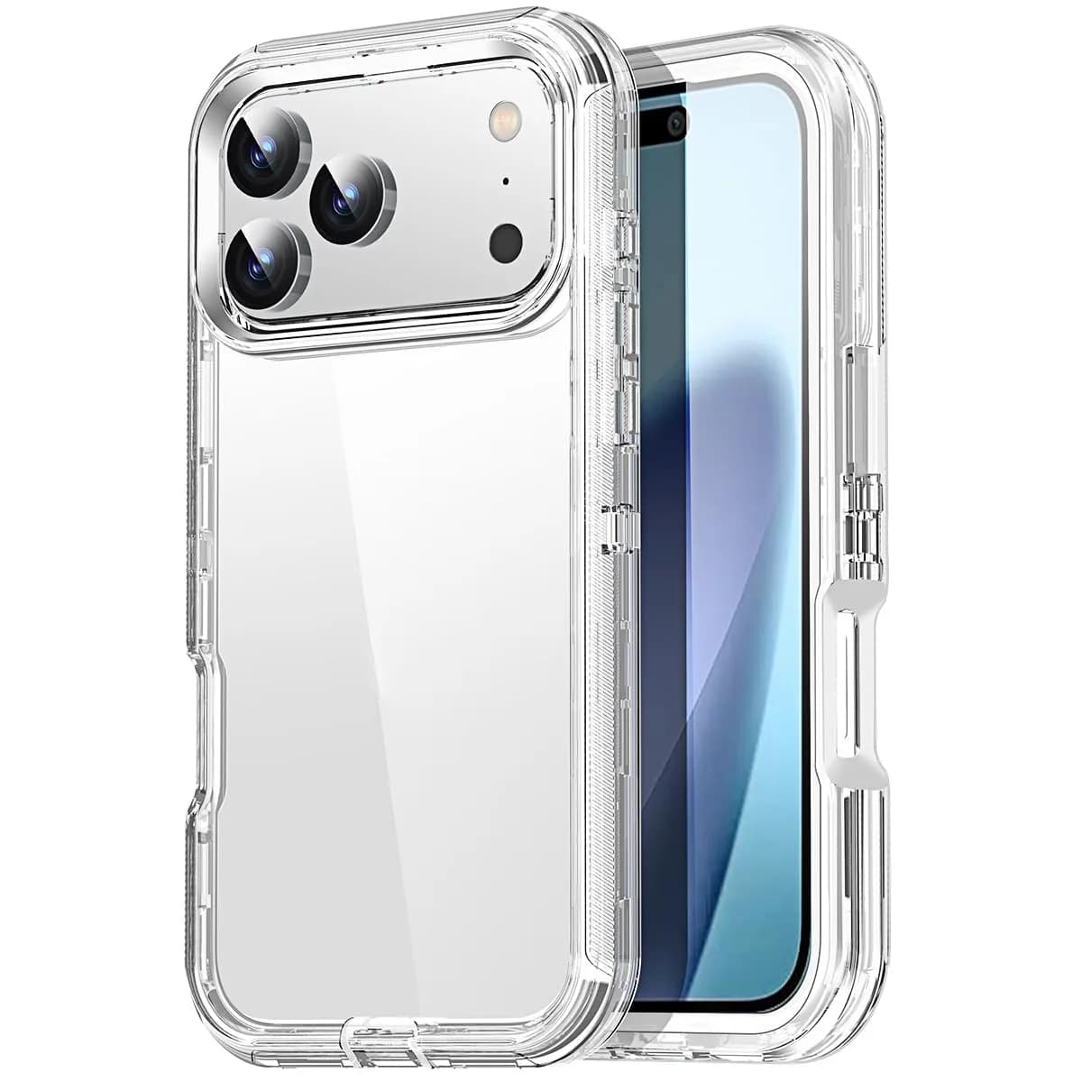 AICase iPhone 17 Pro Case Clear 3 in 1 Heavy Duty Drop Protection | Rugged Shockproof Dust Proof — C_Clear