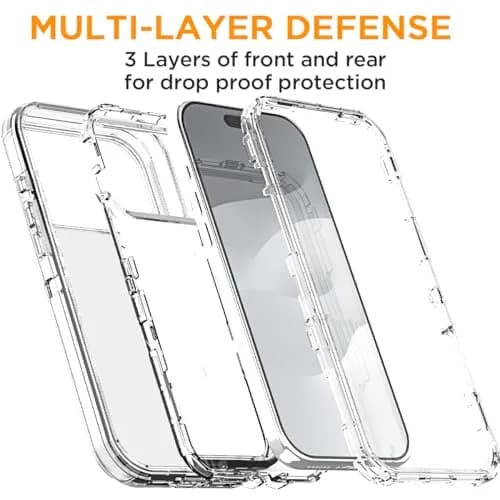 AICase iPhone 17 Pro Case Clear 3 in 1 Heavy Duty Drop Protection | Rugged Shockproof Dust Proof thumbnail 3