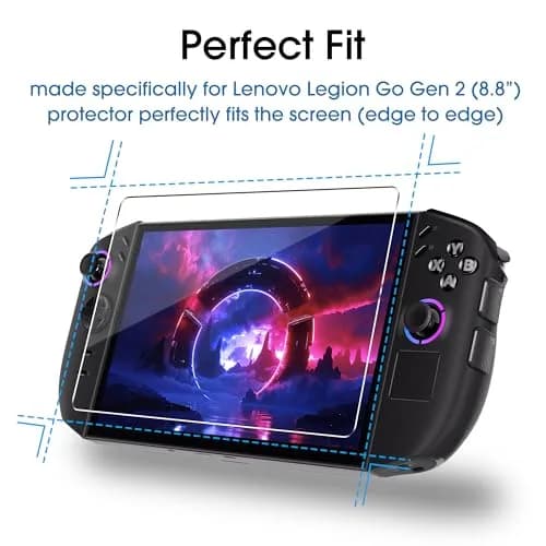 amFilm Screen Protector for Lenovo Legion Go Gen 2 8.8'' Handheld 2025 | 2 Pack Tempered Glass Full Coverage thumbnail 6