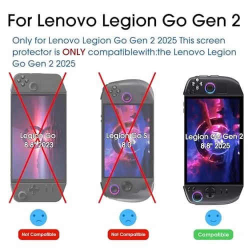 amFilm Screen Protector for Lenovo Legion Go Gen 2 8.8'' Handheld 2025 | 2 Pack Tempered Glass Full Coverage thumbnail 2