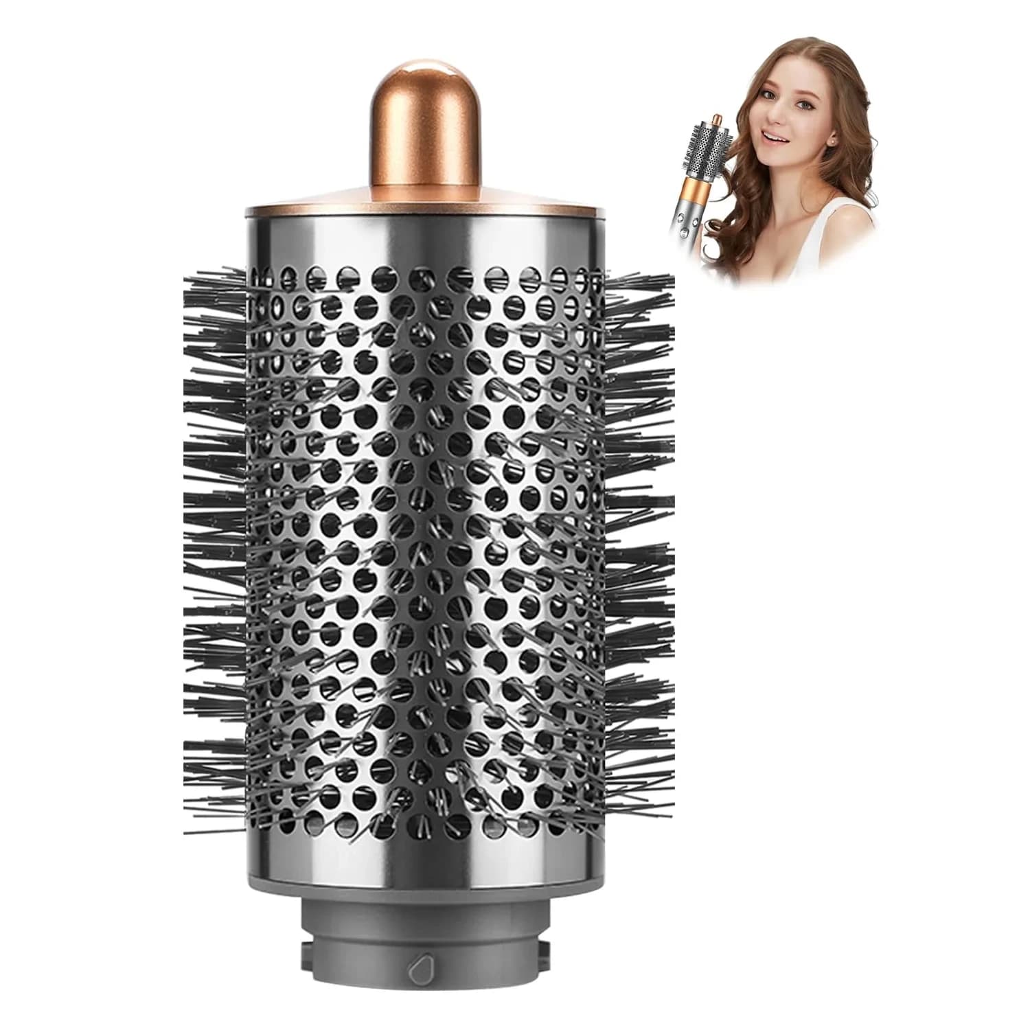 TOSAGE Large Round Volumizing Brush for Dyson Airwrap HS01 HS05 HS08 | Nickel/Copper Barrel for Big Volume & Faster Drying