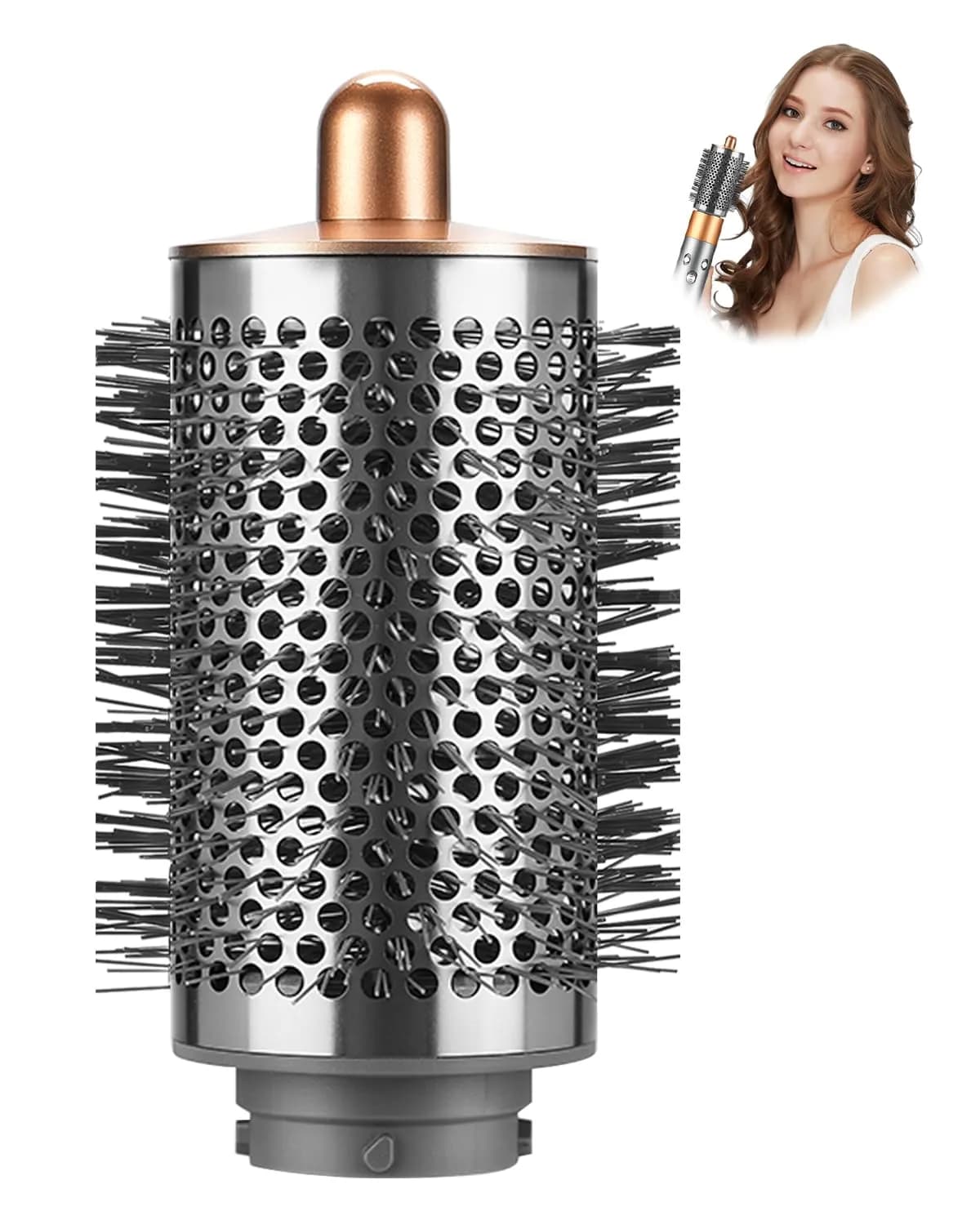 TOSAGE Large Round Volumizing Brush for Dyson Airwrap HS01 HS05 HS08 | Nickel/Copper Barrel for Big Volume & Faster Drying — Nickel/Copper
