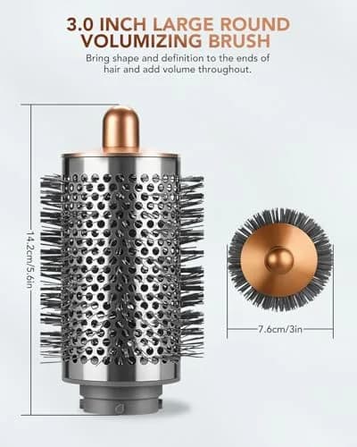TOSAGE Large Round Volumizing Brush for Dyson Airwrap HS01 HS05 HS08 | Nickel/Copper Barrel for Big Volume & Faster Drying thumbnail 4