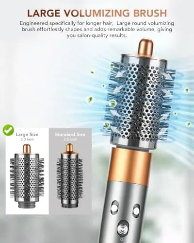 TOSAGE Large Round Volumizing Brush for Dyson Airwrap HS01 HS05 HS08 | Nickel/Copper Barrel for Big Volume & Faster Drying thumbnail 2