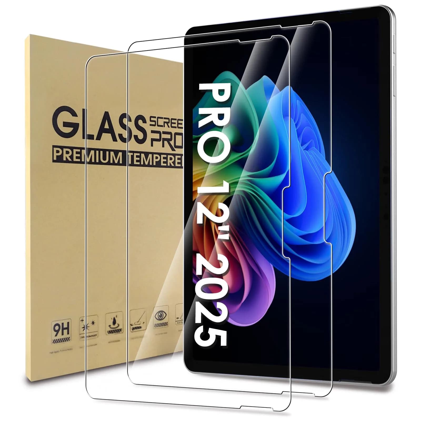 WD&CD 2 Pack Screen Protector for Microsoft Surface PRO 12" 2025 | 9H Hardness & HD Clarity
