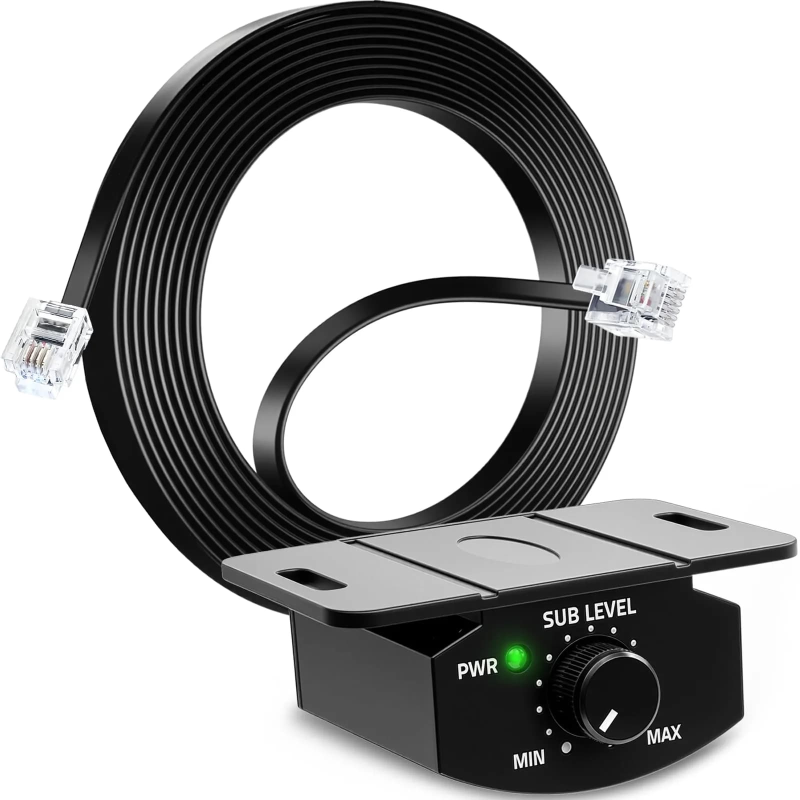 DACLL Bass Knob, 6-Pin Car Subwoofer Volume Control with 11.48ft Cable | Precise Bass Adjustment for Car Audio - main product image