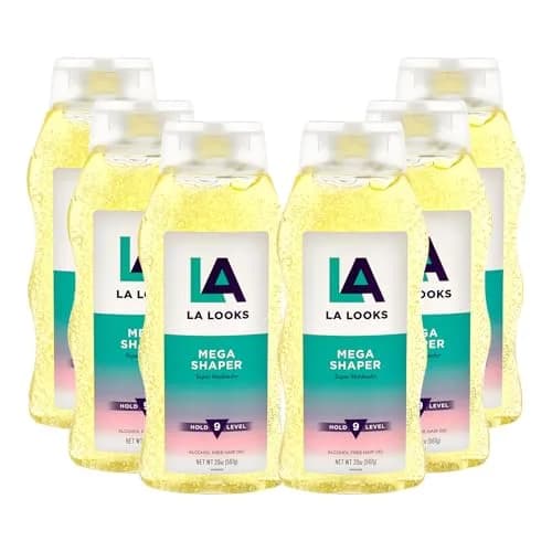 L.A. Looks Mega Shaper Hair Gel - Mega Level 9 Hold - Alcohol-Free, Non-Sticky, 6 x 20 oz | Lasts All Day, Frizz Control thumbnail 1