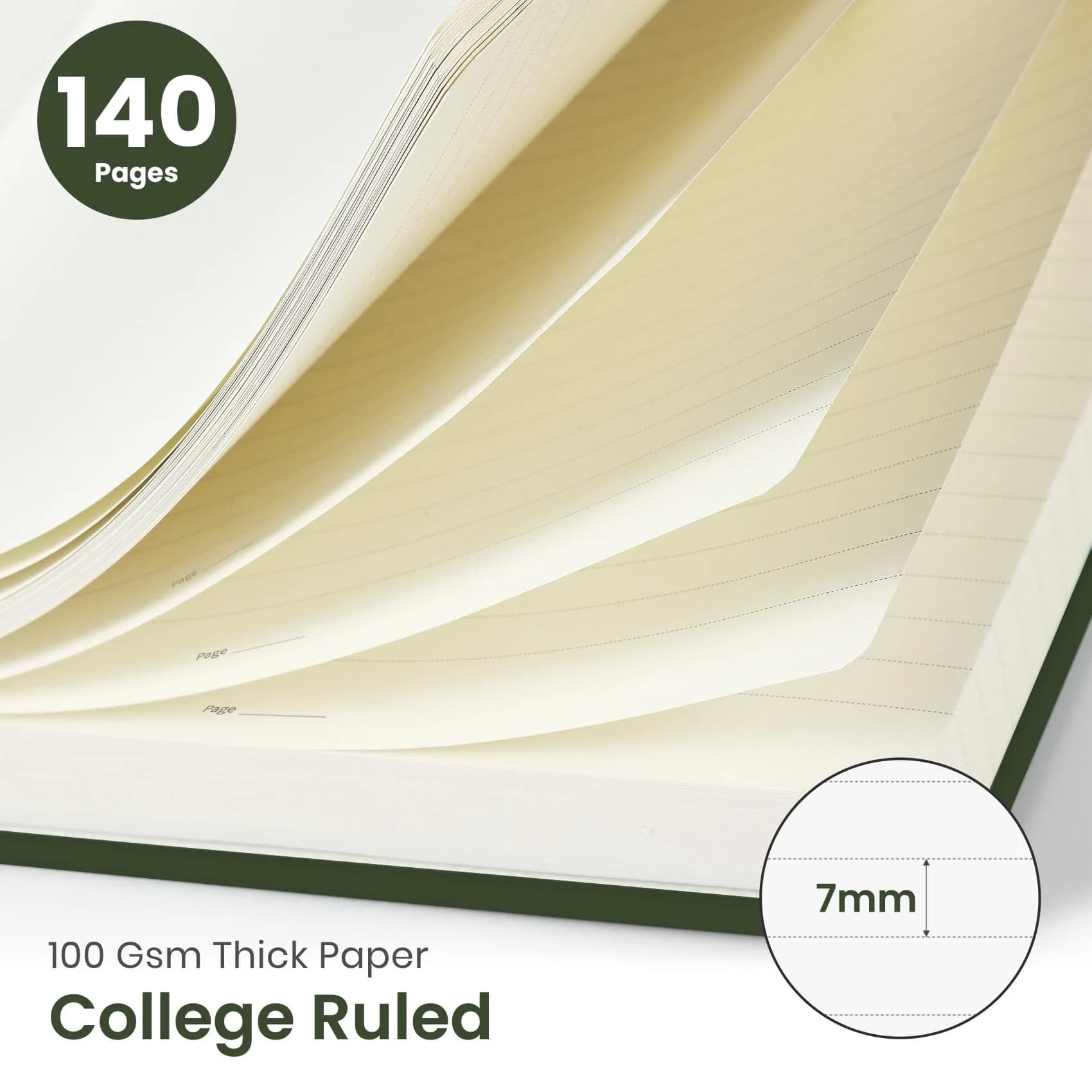 Taja Lined Spiral Journal Notebook A5 (5.7" x 7.9") | College Ruled Hardcover for Work & Note Taking - view 2
