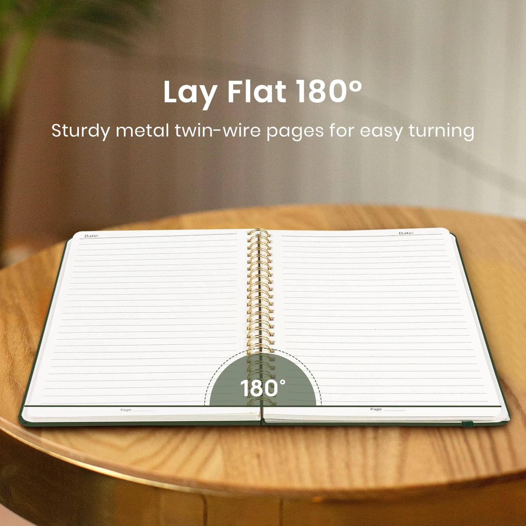 Taja Lined Spiral Journal Notebook A5 (5.7" x 7.9") | College Ruled Hardcover for Work & Note Taking - view 4